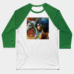 #2. Afro Queen and her horse Baseball T-Shirt